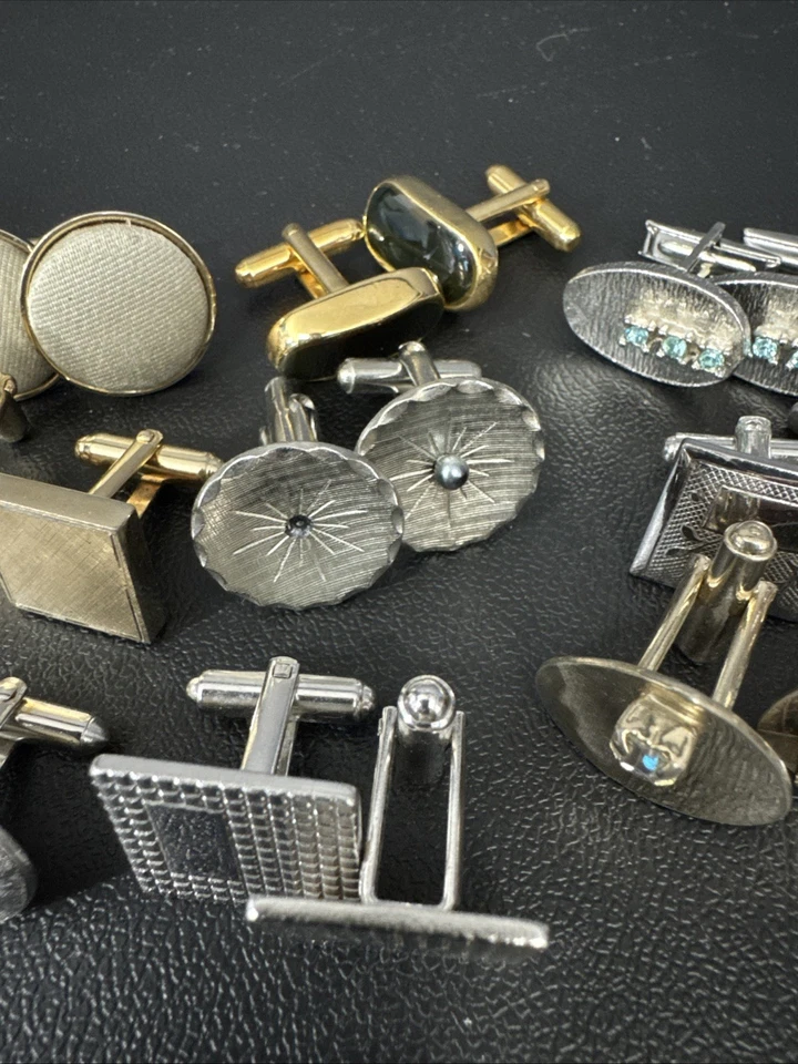 Lote De Colección De Gemelos Para Hombre, Tie Tack's (11) Juegos Incluyendo Swank Foto 4 de 4