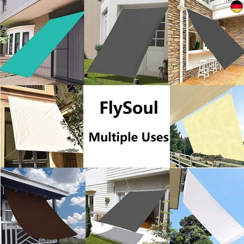 Sonnensegel Wasserdicht Quadrat mit ösen Sonnenschutz für Balkon Terrasse M - Bild 8 von 8