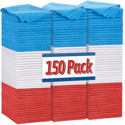 FIXSMITH Shop Towels, Pack of 150, Microfiber Cleaning Cloth Bulk, Microfiber...