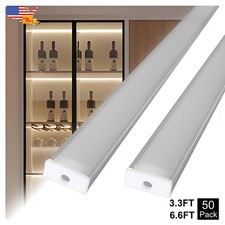 50 Pack 1M Led Channel Aluminum With Milky White Cover U-Channel For Led Strip