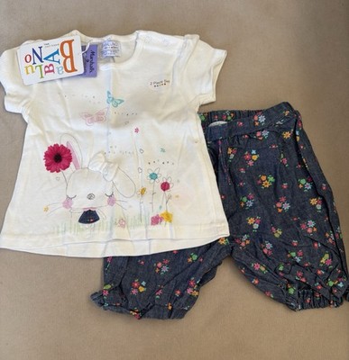 NWT Babaluno Baby Girls Romper & Bloomer Set   Size 9-12 Months 