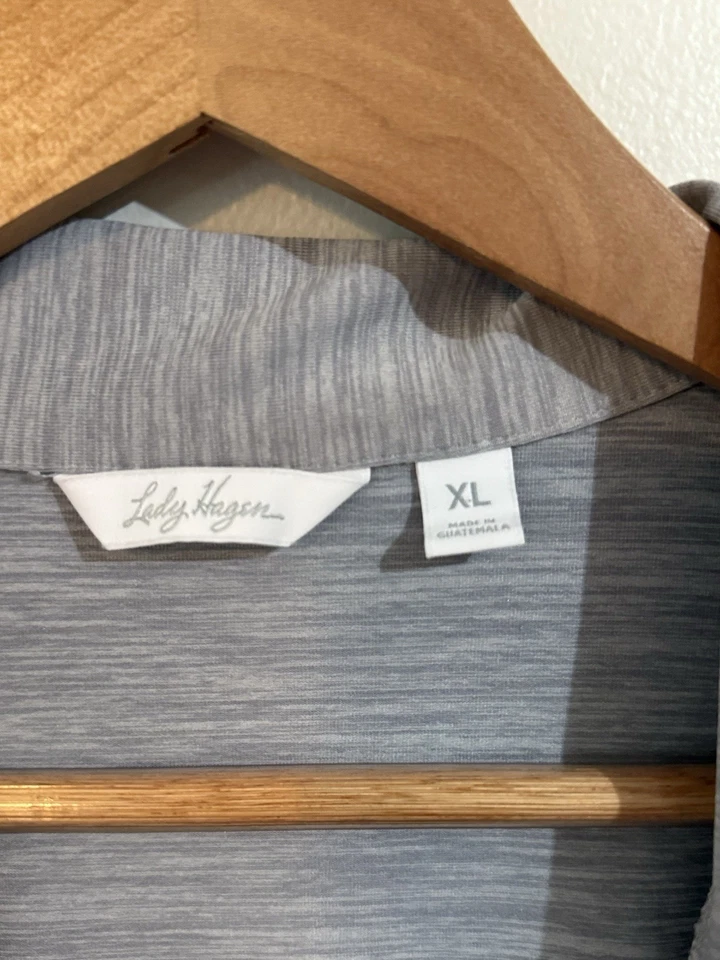 Lady Hagen Women's Golf Polo Shirt Gray Size XL - Image 2 of 4