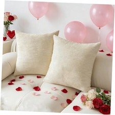 26x26 Throw Pillow Covers Set of 2 Large Corduroy 26" x 26" Pack of 2 Cream