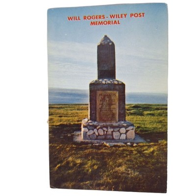 Postcard Will Rogers Wiley Post Memorial Barrow Alaska Chrome Unposted