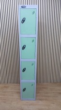 4 Door Metal Locker Cabinet – Slim Vertical Storage Unit with Individual...