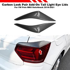 Carbon Optik Scheinwerferblenden Blenden Für VW Polo MK6 Hatchback 2018-2021