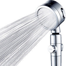 Filter Shower Head High Pressure Handheld 3 Mode Water Saving Easy Stop Button