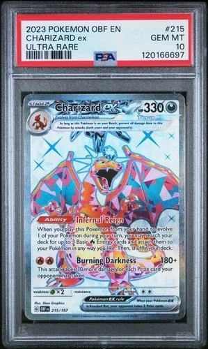 Charizard Ex Pokemon Obf En-Obsidian Flames 215 NM PSA 10