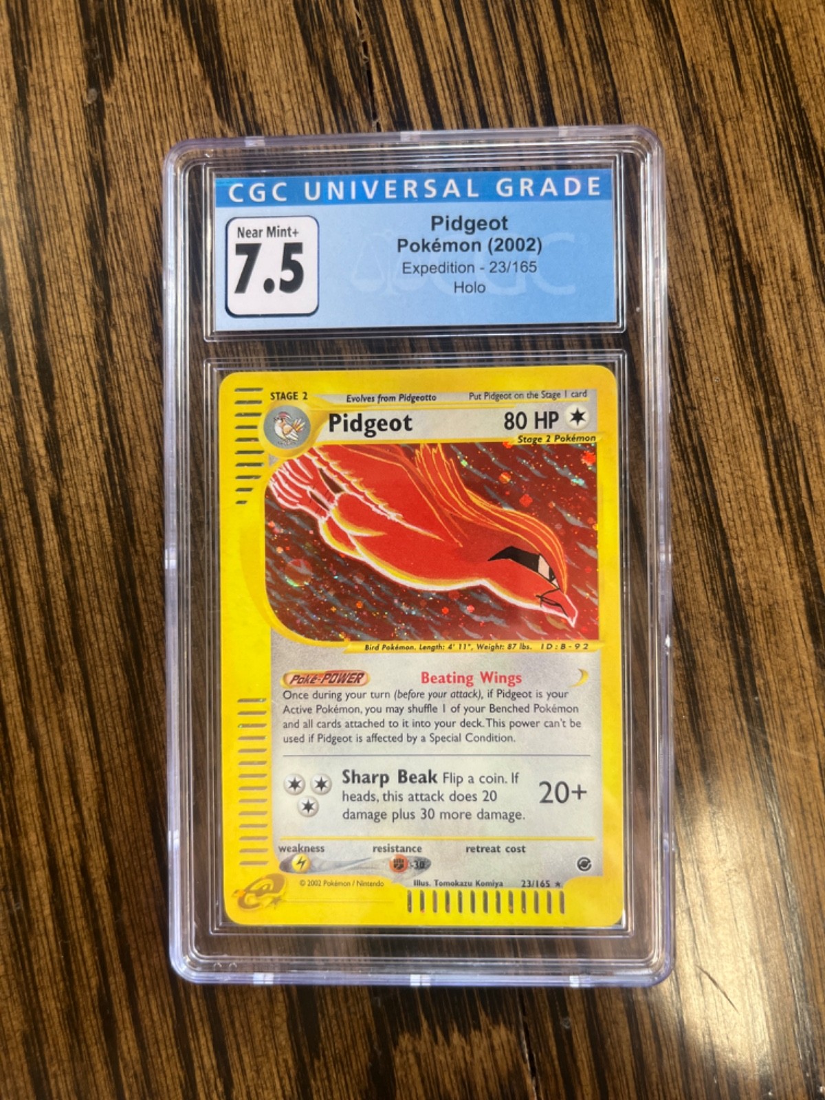 Pidgeot 23/165 Holo Rare - Pokémon Expedition CGC 7.5 NM+ Universal Grade