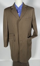 Charles Tyrwhitt Wool England Tweed Brown Overcoat 40R Top Coat