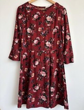 Oasis Women's Burgundy Floral Dress, Size 12