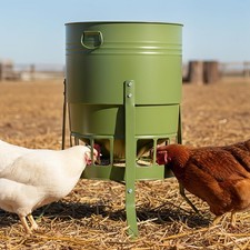 Chicken Feeder No Waste for Coop & Outdoors, 16 Port 23kg Green Poultry Feeder F