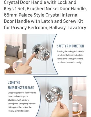 Bwintech Door Knob Suitable for Interior Crystal Door Knobs