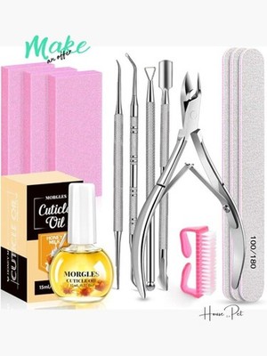 13 Pc Nail Care Kit with Cuticle Oil, Files, and Buffer Blocks