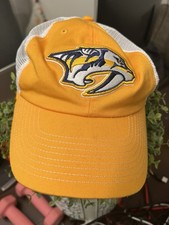 Fanatics Nashville Predators Preds Yellow Mesh Back Dad Cap Strapback Hat NHL