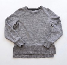 L.L.Bean Women's Cozy Split-Hem Sweatshirt Small Gray Long Sleeve Soft Pullover