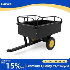 Garden Cart ATV Trailer Tow Behind Dump 15 Cu.ft 750lbs for Lawn Mower Tractor