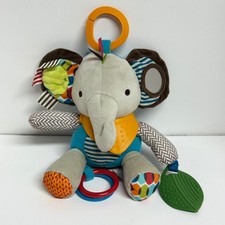 Skip Hop Elephant Plush Baby Toy Rattle Activity Sensory 8 Inch Teether