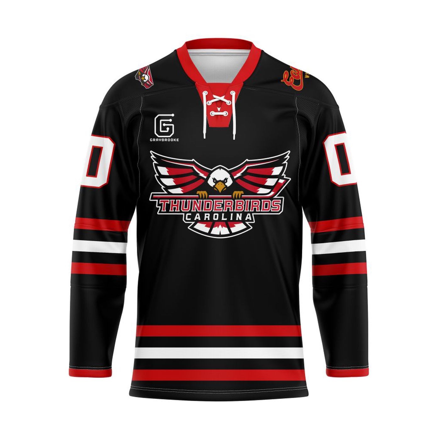 Personalized Carolina Thunderbirds Black Lace Hockey Shirt Men's Fan Gear Gift