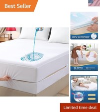 Queen Waterproof Zippered Mattress Encasement, Breathable, Noiseless, Machine...