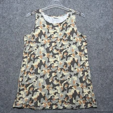 LOGO Lounge Tank Top Womens 1X Blue Camo Sleeveless Casual Comfy Stretchy Soft