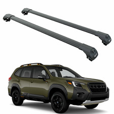 For Subaru Forester Wilderness Roof Rack Cross Bars Raised Rail Black