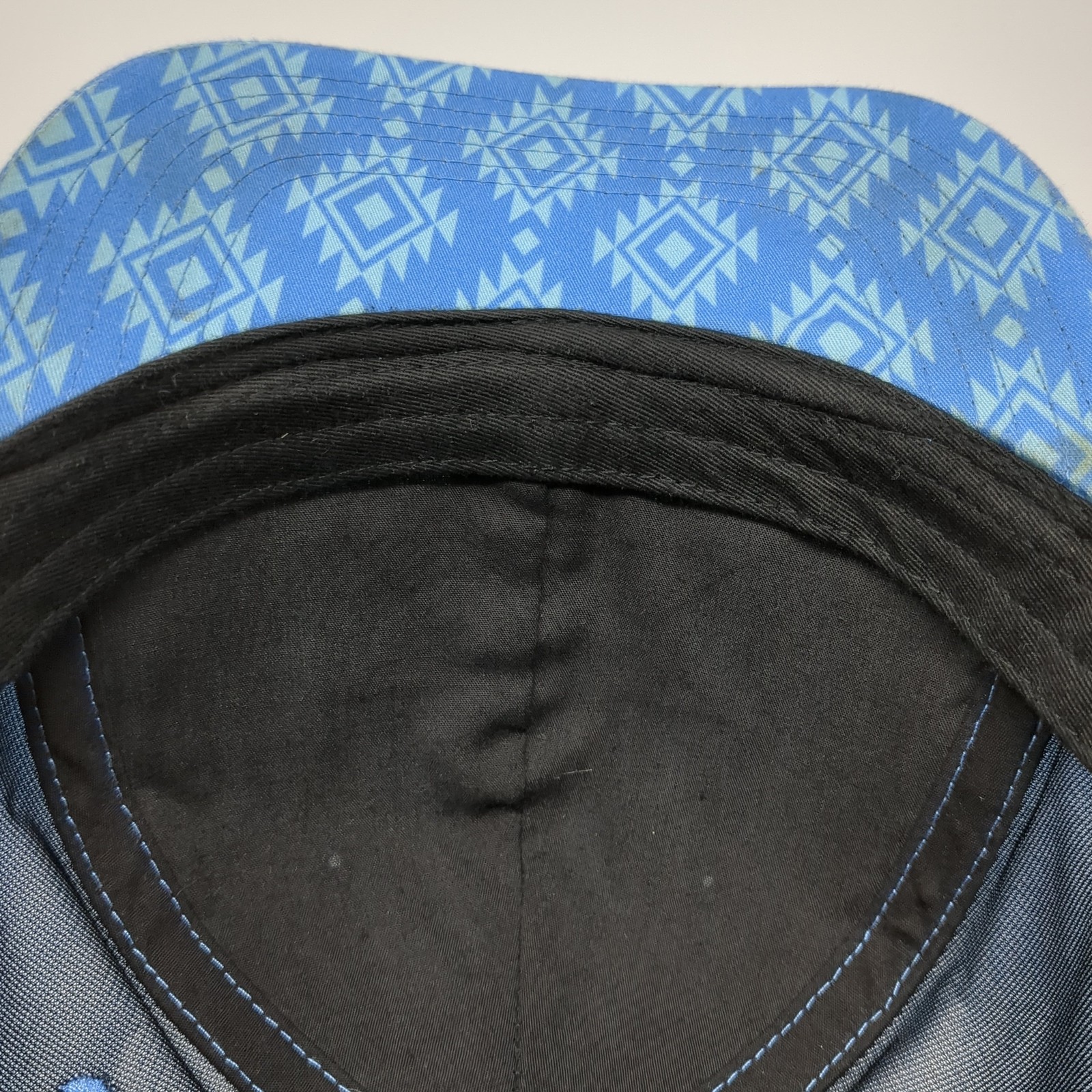 Geometric Pattern Snapback Cap Blue One Size Adju… - image 8