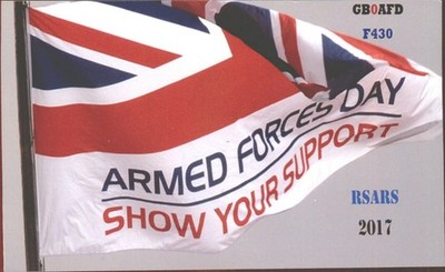 Amateurfunk QSL/QSO GB0AFD G3YEU Großbritannien 2017 Armed Forces Day 80m CW
