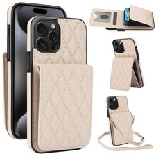 YM015 Umhängetasche für iPhone 15 Pro Max mit Rautenmuster und Schutz