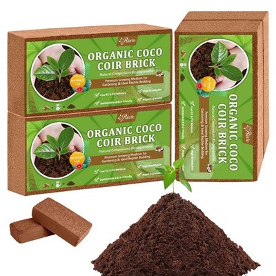 Organic Coco Coir Bricks  100% Natural Compressed Coconut Fiber Substrate