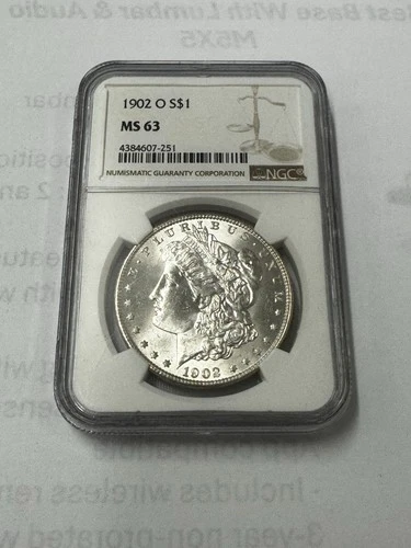 1902 O Mint MS63 Morgan Silver Dollar Coin Silver NGC Graded O Mint