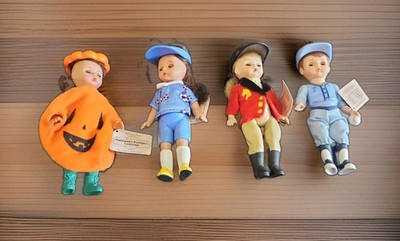 LOT OF 4 MADAME ALEXANDER MCDONALD'S 5'' DOLLS EQUESTRIAN,PUMPKIN,KICK TEAM MATE