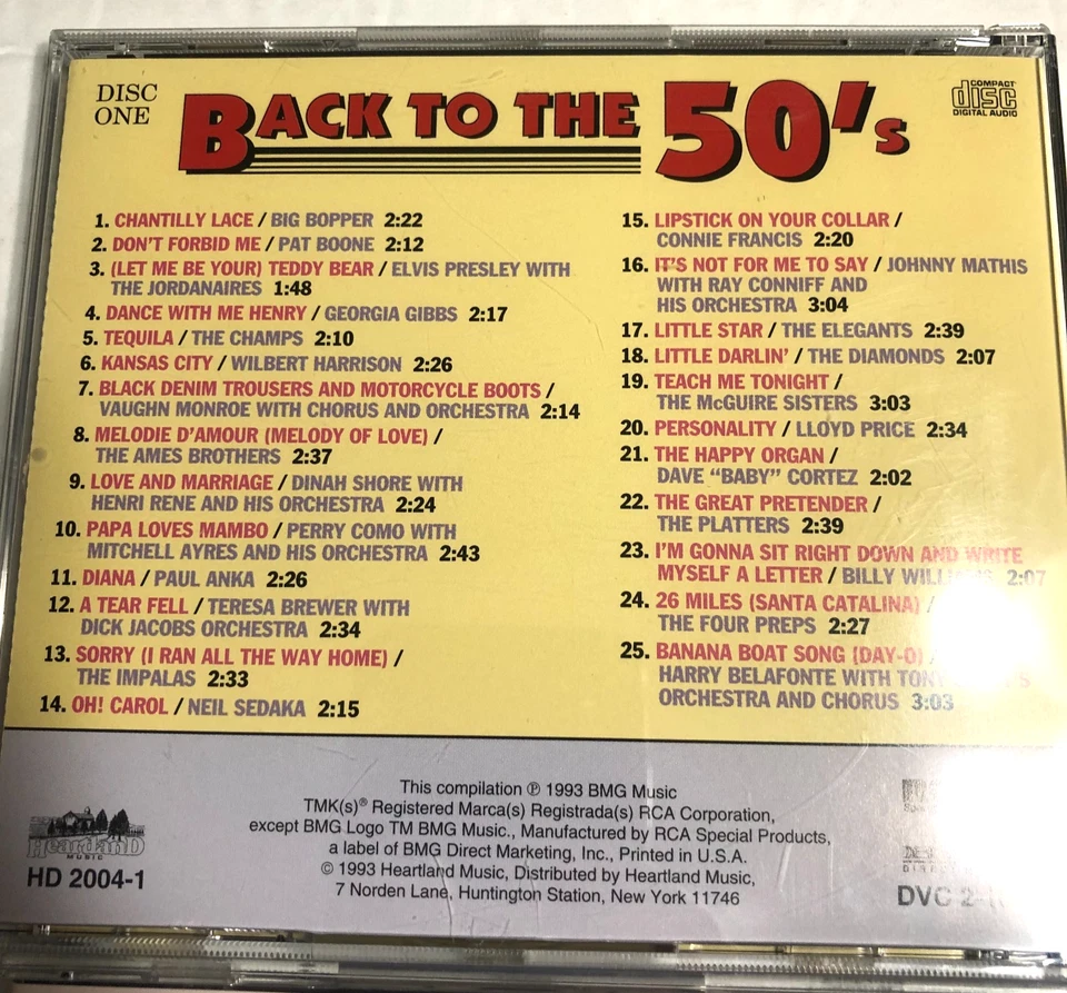 Back To The 50s  Slow Dancing Rock N Roll reunion Class of 1960 5x Cd ( Box ) - Image 3 of 4