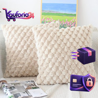 Kissenbezug Flauschig Beige 40X40 Deko 2Er Set Wohnaccessoires 2 StüCk