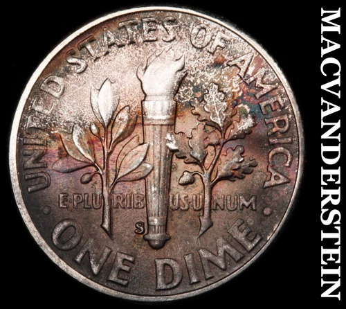 1951-S Roosevelt Dime- Silver Choice Gem Brilliant Uncirculated (Color) #i4127