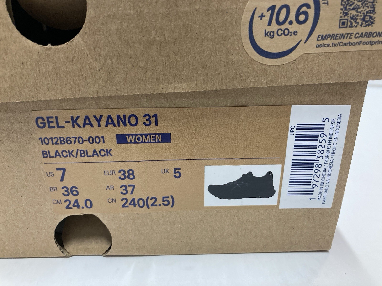 Asics Gel Kayano 31 Women Size 7 , Black/Black image 8