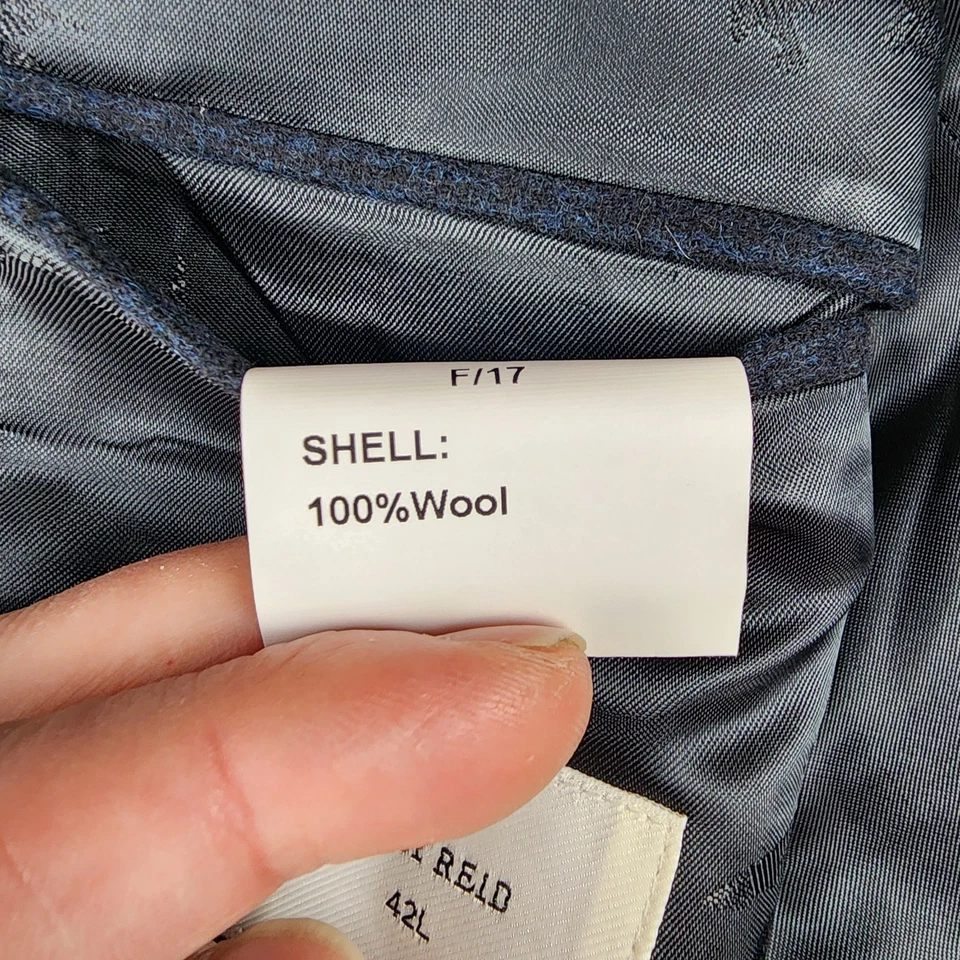 Blazer Billy Reid Para Hombres 42L Azul Lana Traje Chaqueta Abrigo Deportivo 2 Botones Foto 3 de 4