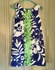 Lilly Pulitzer-Delia Blue White Green Floral ...