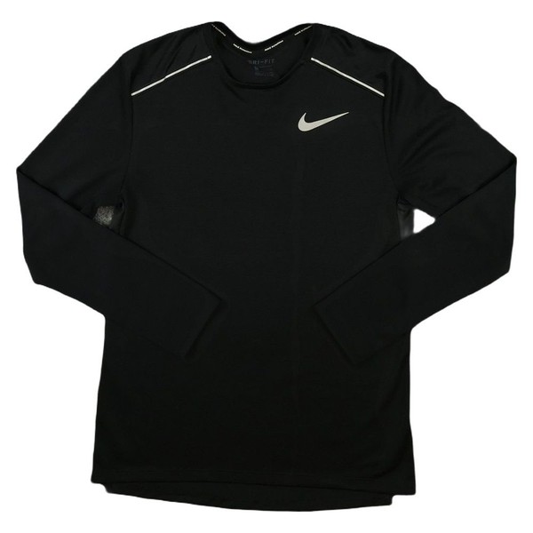 Nike Shirt Mens SMALL Black Dri Fit Long Sleeve Running Performance Size S