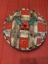 Cherry Pie Covered Baking Dish with Lid Vintage Made In Portugal Stoneware