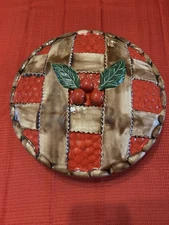 Cherry Pie Covered Baking Dish with Lid Vintage Made In Portugal Stoneware