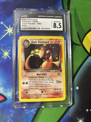 Dark Charizard 4/82 Holo Rare - Pokémon Team Rocket CGC 8.5 NM/Mint+