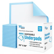 Metro Source 23x36 Disposable Underpads 150 Count | Absorbent Bed Pads Leakproof
