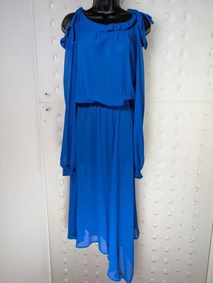 Studio by Preen Cobalt Blue Asymmetric Midi Dress UK 16 NWT RRP £69