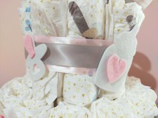 TORTA DI PANNOLINI BABY SHOWER, NASCITA - BIMBO - BIMBA IDEA REGALO FUTURA MAMMA