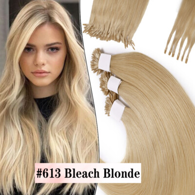 Glatt Keratin Bonding Echthaar Extensions Nail U Tip Haarverlängerung Balayage