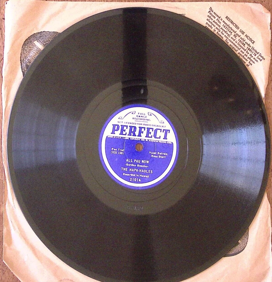 THE HAPA-HAOLES-ALL PAU NOW / THE ALOHAWAIIANS SWEET LEILANI EXC!! 78 RPM 139 Foto 2 de 3