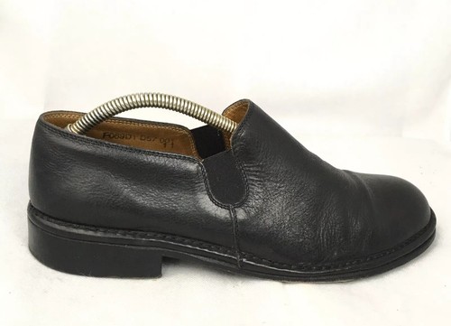 John Varvatos Herren Schwarz Leder Seite Gore Slipper Schuhe Hergestellt in Italien Größe 11