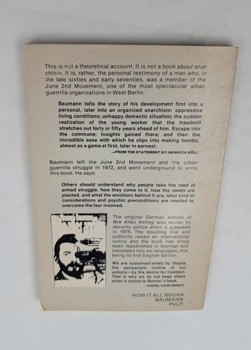 HOW IT ALL BEGAN Wie Alles Anfing By Bommi Baumann 1st ENGLISH edition PB 1977 - Picture 3 of 12