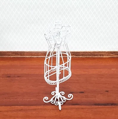 STREETS AHEAD Miniature Mannequin Dressmakers Tailor Dummy Metal White 1:12 Scale Dollhouse